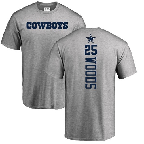 Men Dallas Cowboys Ash Xavier Woods Backer #25 Nike NFL T Shirt